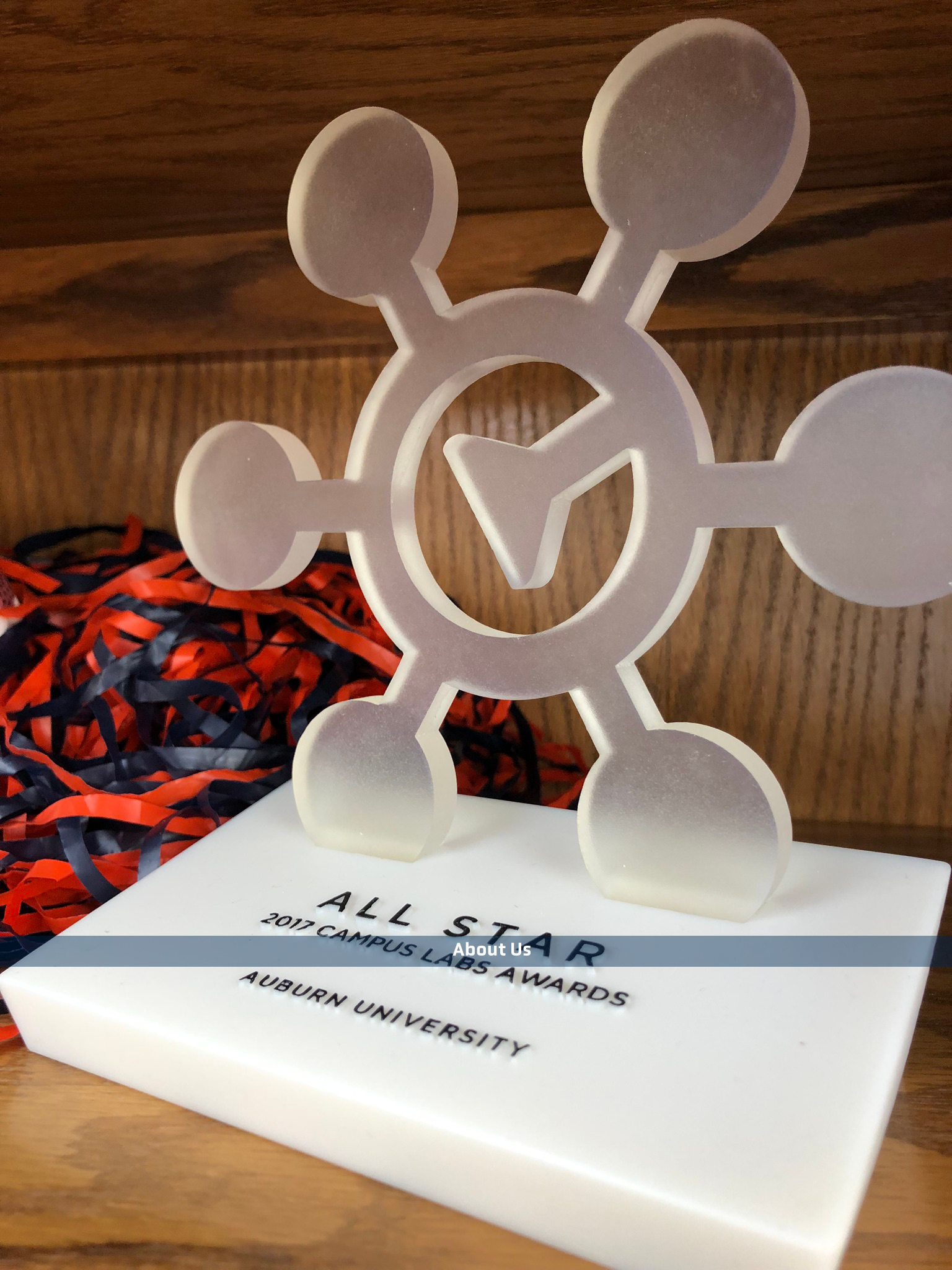 Photo of the Campus Labs Award given to Auburn University